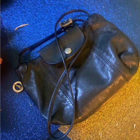 SOLD LONGCHAMP BUTTERY BLACK RARE LEATHER MINI CROSSBODY Bag GORG EDGY - Picture 2 of 16